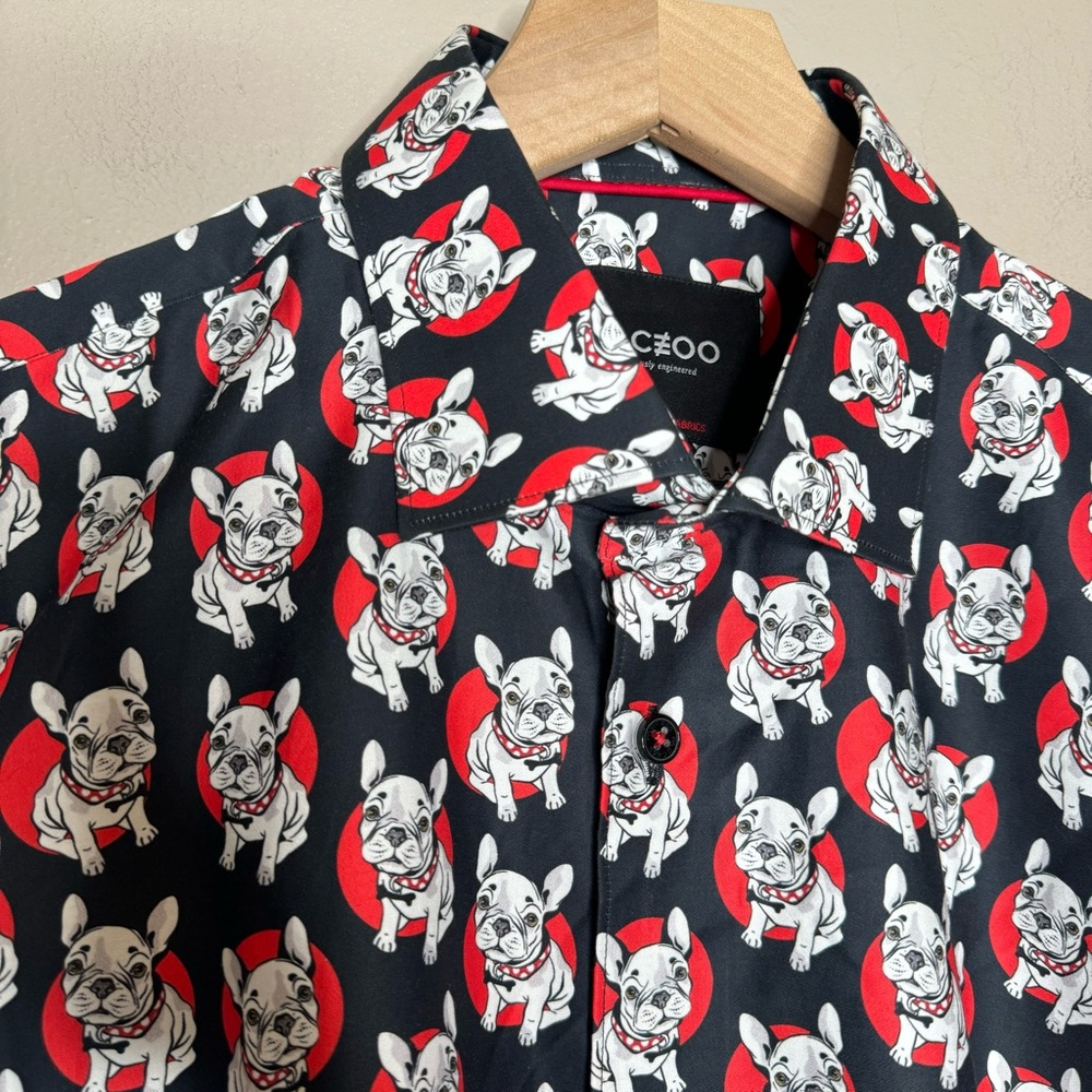 Maceoo Men's 3 Medium Short Sleeve Galileo Frenchie French Bulldog Puppy Shirt